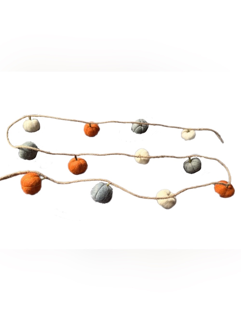 Rachel Ashwell Farmhouse Felted Wool Pumpkin Garland 6ft